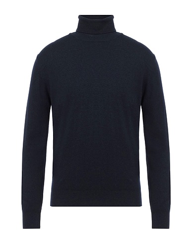 FILIPPO DE LAURENTIIS Polo neck Midnight blue 75% Super 120s Wool, 15% Silk, 10% Cashmere