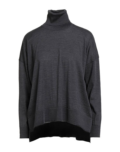 ROBERTO COLLINA Polo neck Charcoal 100% Merino Wool