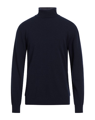 DANIELE FIESOLI Polo neck Navy blue 90% Wool, 10% Cashmere