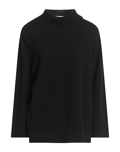 SOLOTRE Polo neck Black 55% Wool, 45% Cashmere