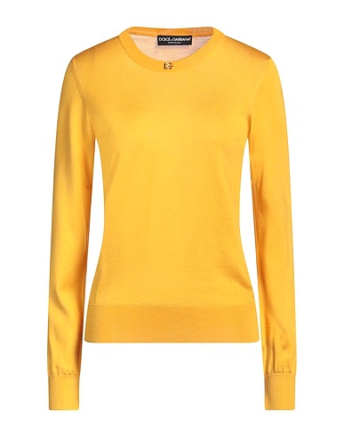 DOLCE&GABBANA Pullover Giallo ocra 100% Seta, Ottone