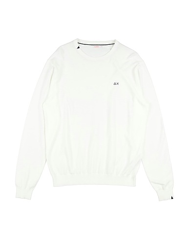 SUN 68 Pullover Bianco 100% Cotone