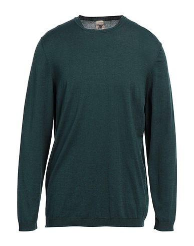 H953 Pullover Verde scuro 55% Seta, 45% Cotone