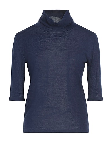 CARACTÈRE Polo neck Navy blue 50% Polyacrylic, 50% Wool