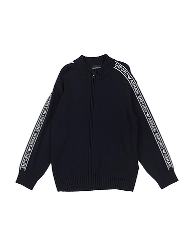 EMPORIO ARMANI Cardigan Navy blue 50% Virgin Wool, 50% Acrylic