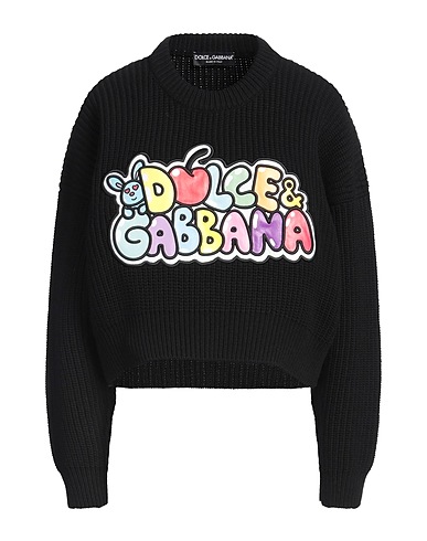 DOLCE&GABBANA Jumper GIANPIERO X DOLCE & GABBANA Black 100% Virgin Wool, Polyurethane, Cotton, Polyester