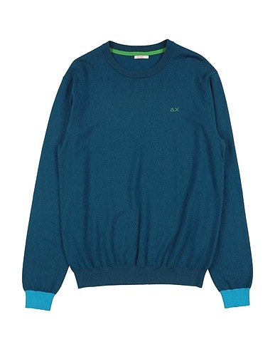 SUN 68 Sweater Deep teal 50% Merino Wool, 50% Cotton
