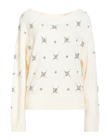 PINKO Jumper Off white 90% Wool, 10% Cashmere, PVC - Polyvinyl chloride, Glass, Steel