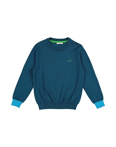 SUN 68 Pullover Verde petrolio 50% Lana Merino, 50% Cotone