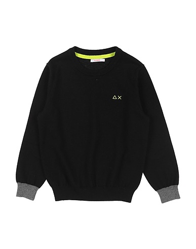 SUN 68 Jumper Black 50% Merino Wool, 50% Cotton