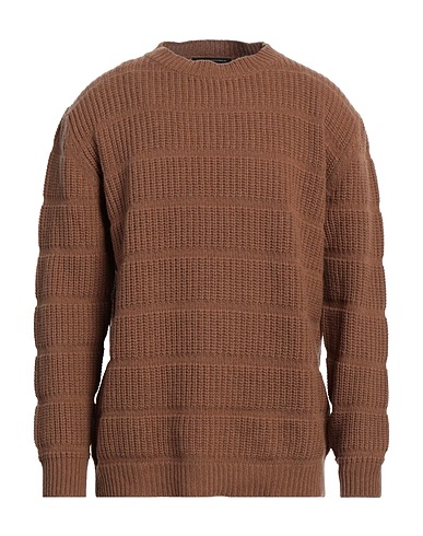 DANIELE ALESSANDRINI Jumper Light brown 80% Wool, 20% Polyamide
