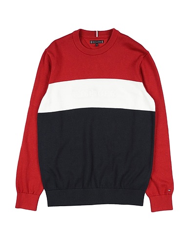 TOMMY HILFIGER Jumper Brick red 100% Cotton, Elastane
