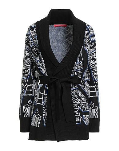 MARINA SPORT by MARINA RINALDI Cardigan Black 50% Wool, 50% Acrylic