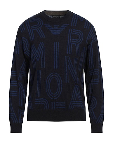 EMPORIO ARMANI Jumper Midnight blue 50% Acrylic, 50% Virgin Wool