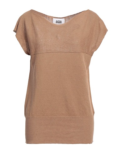 ALPHA STUDIO Jumper Camel 75% Linen, 25% Cotton