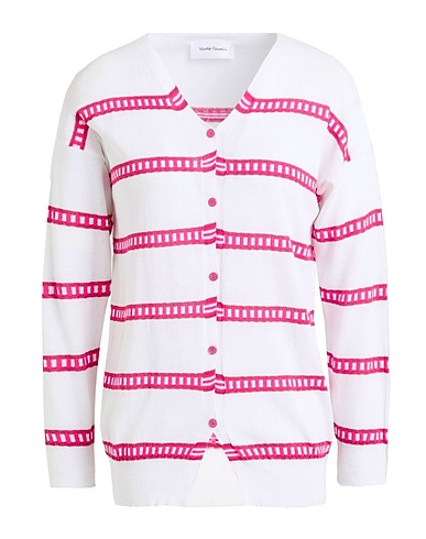 VICOLO TRIVELLI Strickjacke Weiß 87% Viskose, 12% Polyester, 1% Polyamid