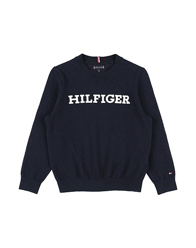 TOMMY HILFIGER Jumper Navy blue 56% Cotton, 25% Polyester, 16% Polyamide, 3% Elastane