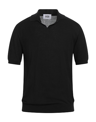 ALPHA STUDIO Pullover Nero 100% Cotone