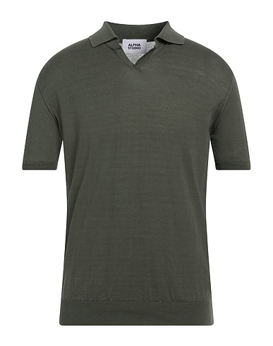 ALPHA STUDIO Jumper Military green 100% Cotton