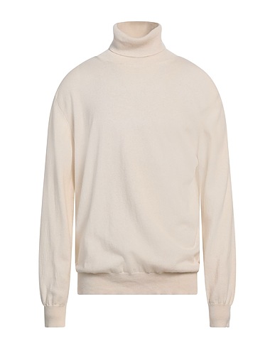 DONDUP Polo neck Cream 50% Cashmere, 50% Silk