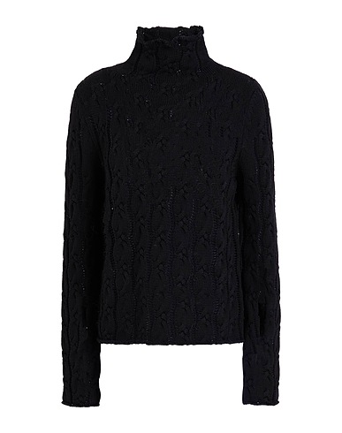 SCAGLIONE Polo neck Black 100% Merino Wool