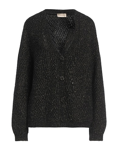 MOMONÍ Cardigan Black 55% Virgin Wool, 23% Metallic fiber, 22% Polyamide