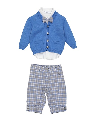 COLORICHIARI Babykleidung-Set  Blau 100% Merinowolle, Baumwolle, Wolle