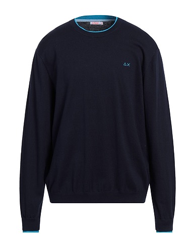 SUN 68 Pullover Blu notte 50% Lana Merino, 50% Cotone