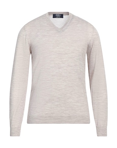 FEDELI Jumper Beige 100% Virgin Wool