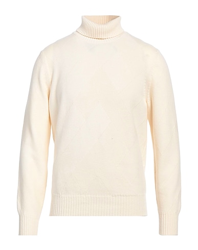 DORIANI Polo neck Ivory 55% Virgin Wool, 30% Cashmere, 15% Silk
