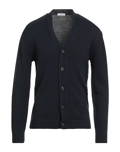 PAOLO PECORA Cardigan Navy blue 50% Acrylic, 50% Wool, Polyester, Polyurethane