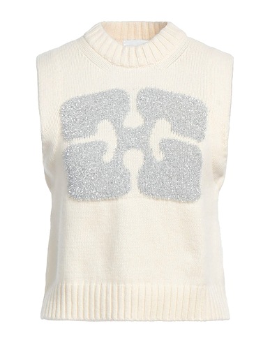 GANNI Jumper Ivory 42% Wool, 33% Recycled wool, 19% Recycled polyacrylic, 4% Polyamide, 2% Metallic fiber