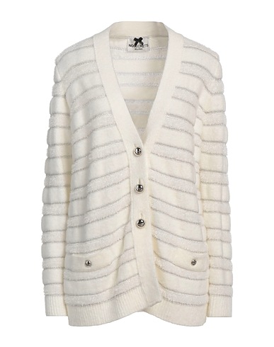 NO SECRETS Cardigan White 40% Acrylic, 29% Synthetic fibers, 15% Viscose, 8% Wool, 8% Metal