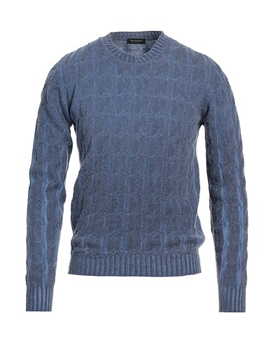 AROVESCIO Jumper Slate blue 90% Wool, 10% Cashmere