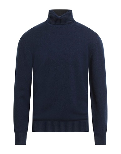 KANGRA Polo neck Navy blue 70% Wool, 30% Cashmere