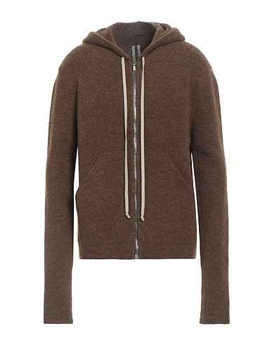 RICK OWENS Cardigan Dark brown 48% Alpaca wool, 30% Polyamide, 20% Wool, 2% Elastane