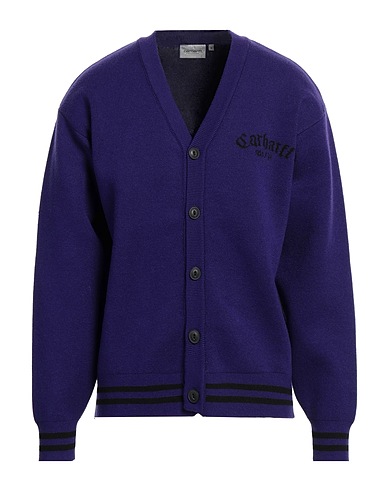CARHARTT Cardigan Dark purple 33% Synthetic fibers, 31% Polyester, 21% Acrylic, 13% Polyamide, 2% Wool