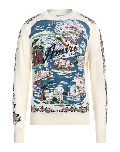 AMIRI Pullover Avorio 98% Lana, 2% Cotone