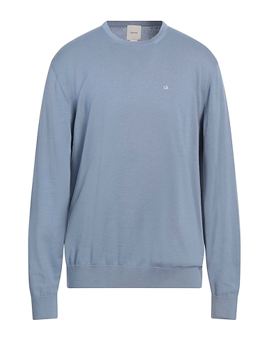 CALVIN KLEIN Pullover Blu chiaro 90% Cotone, 10% Seta