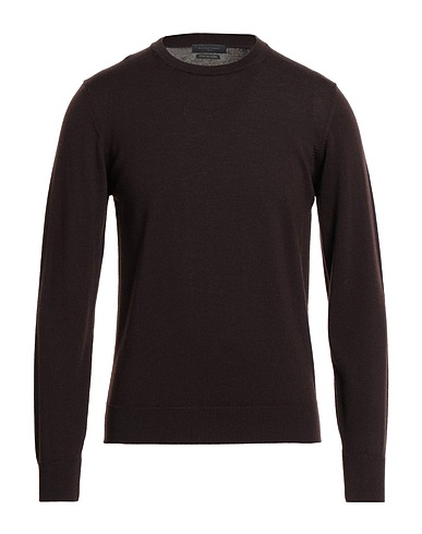 DANIELE FIESOLI Pullover Dunkelbraun 100% Merinowolle
