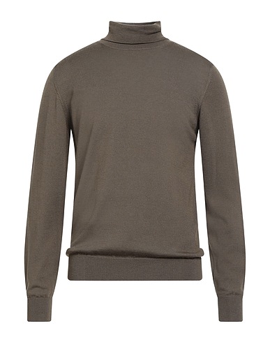 DANIELE FIESOLI Turtleneck Khaki 100% Merino Wool