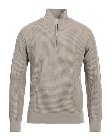 FILIPPO DE LAURENTIIS Jumper with zip Taupe 100% Merino Wool