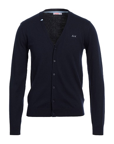 SUN 68 Cardigan Bleu nuit 50% Laine mérinos, 50% Coton