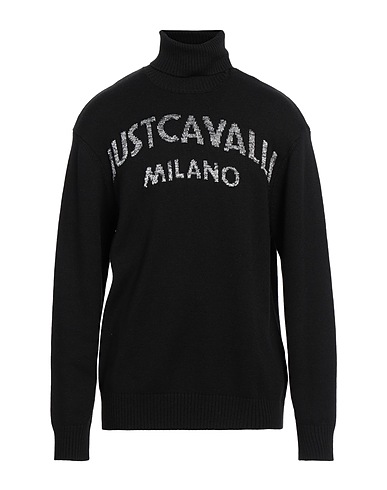 JUST CAVALLI Polo neck Black 50% Acrylic, 50% Wool