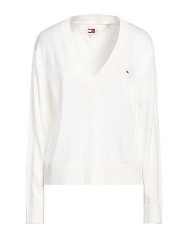 TOMMY JEANS Jumper White 53% Cotton, 40% Viscose, 7% Polyamide