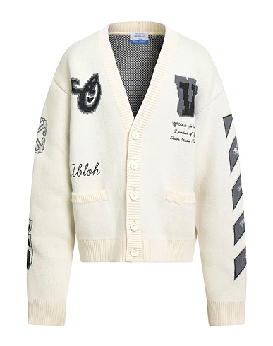 OFF-WHITE™ Cardigan Ivory 55% Wool, 41% Cotton, 4% Polyamide, Polyester