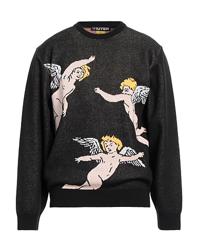 IUTER Pullover Nero 50% Acrilico, 50% Cotone