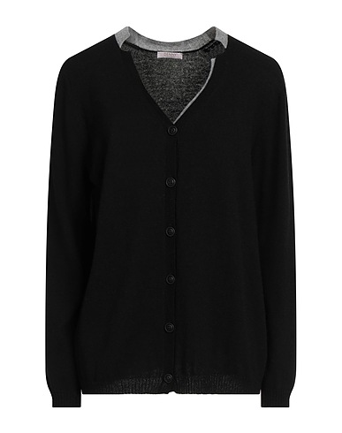 DENNY CASHMERE Cardigan Black 47% Merino Wool, 30% Viscose, 15% Polyamide, 8% Cashmere