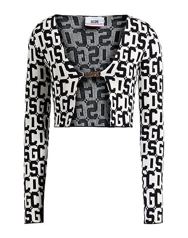 GCDS Cardigan White 89% Viscose, 8% Polyamide, 3% Elastane