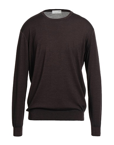 FILIPPO DE LAURENTIIS Jumper COLORS Dark brown 100% Super 120s Wool